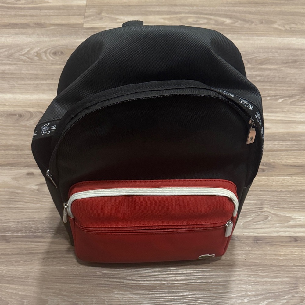 LACOSTE Men Bag Backpack Embroidered Logo CrocodileCanvas Limited Edition